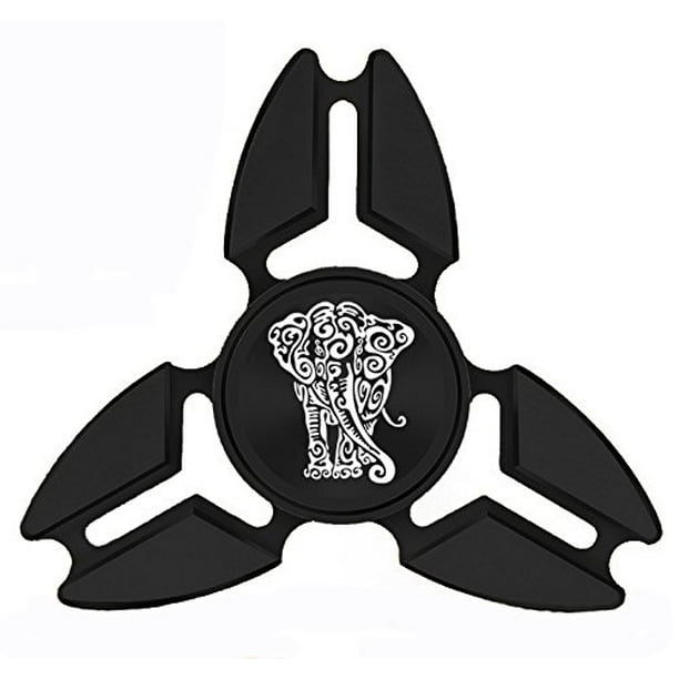Fidget Spinner Tri-Spinner Aluminum Metal Tribal Elephant
